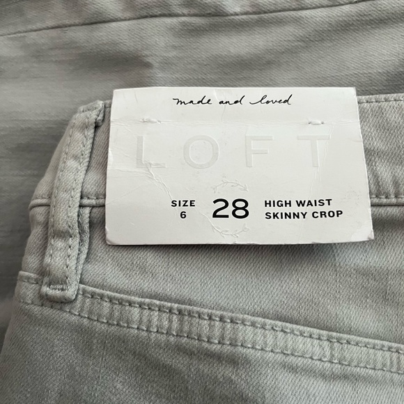 LOFT high waist skinny crop light grey tie dye detailed - Picture 12 of 12